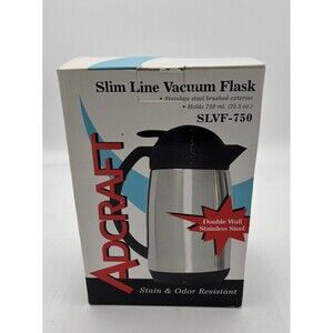 Adcraft Unisex Slim Line Vacuum Flask Stainless Steel Double Wall SLVF750 25.5oz